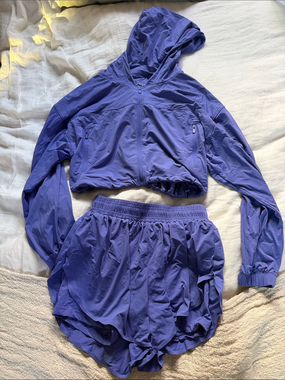 Paragon Cropped Hooded Jacket and Running Shorts Set